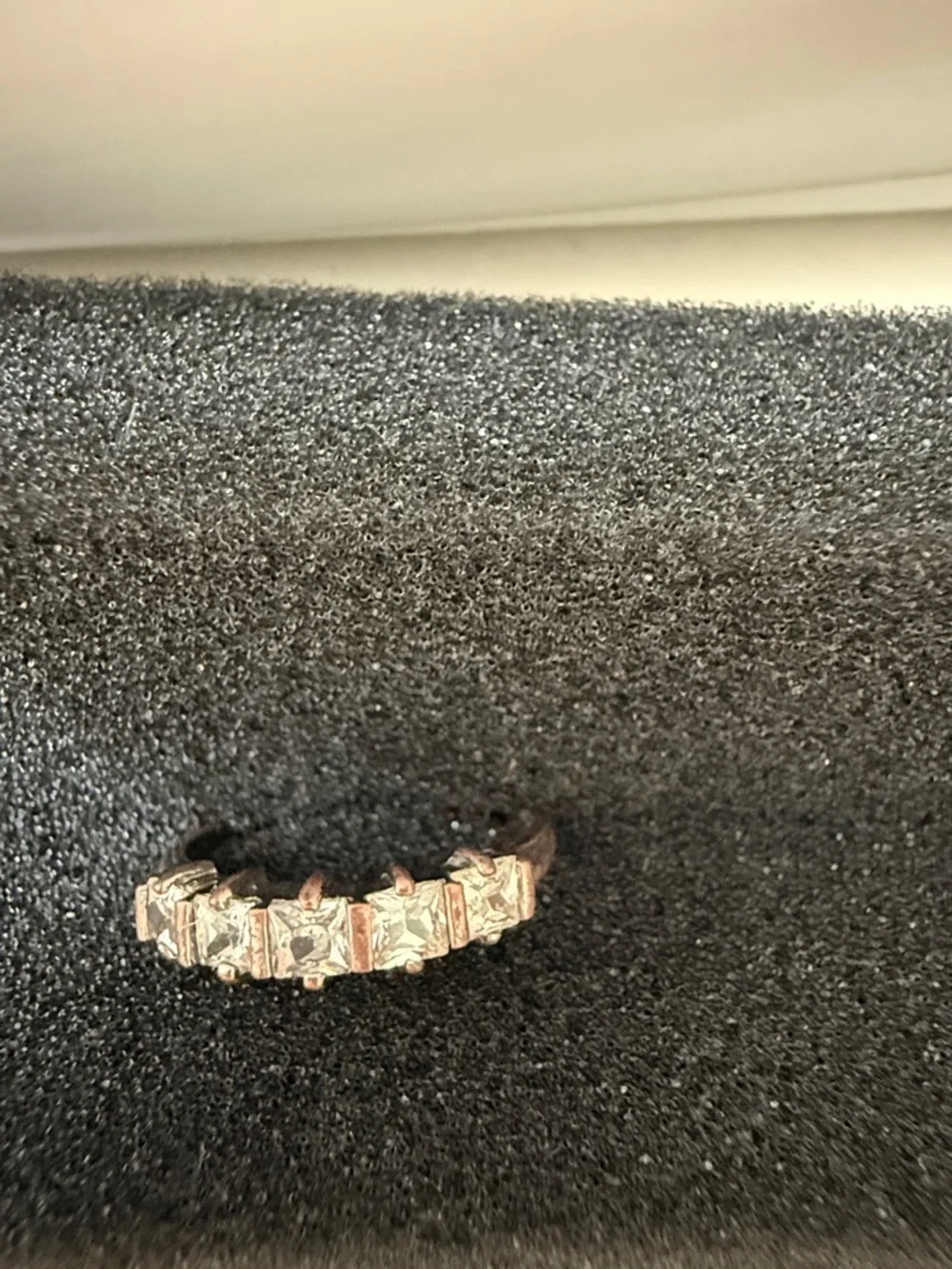 Five Stone Princess Cut Cubic Zirconia Band Size 8